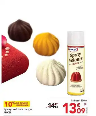 METRO Spray velours rouge ancel offre