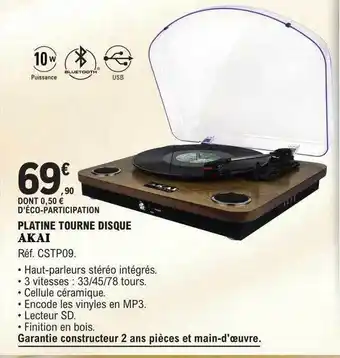 E.Leclerc Platine tourne disque akai offre