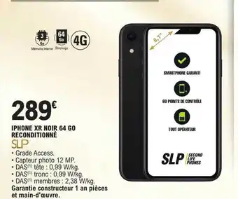 E.Leclerc Iphone xr noir 64 go reconditionné slp offre