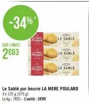 Géant Casino Le sablé pur beurre la mère poulard offre