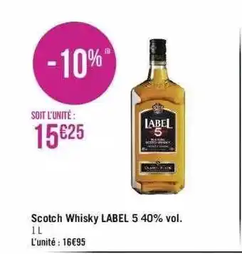 Géant Casino Scotch whisky label 5 40% vol. offre