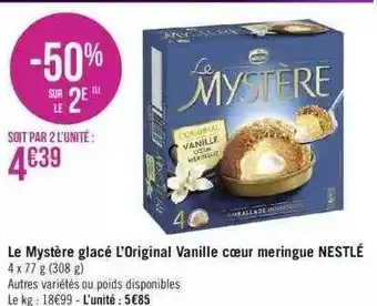 Géant Casino Le mystère glacé l'original vanille coeur meringue nestlé offre
