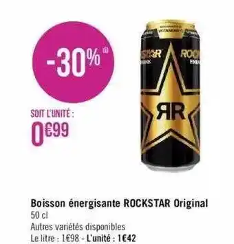 Géant Casino Boisson énergisante rockstar original offre