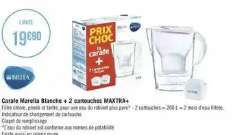 Géant Casino Carafe marella blanche + 2 cartouches maxtra+ brita offre
