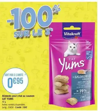 Géant Casino Aliments pour chat au saumon cat yums offre