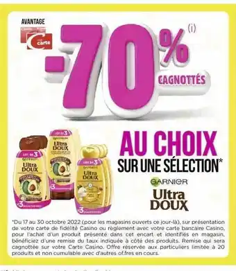 Géant Casino Garnier ultra doux offre