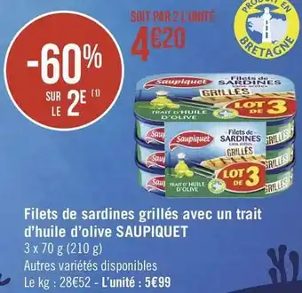 Géant Casino Filets de sardines grillés avec un trait d’huile d’olive offre