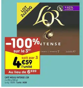 Leader Price Café moulu intense l'or offre