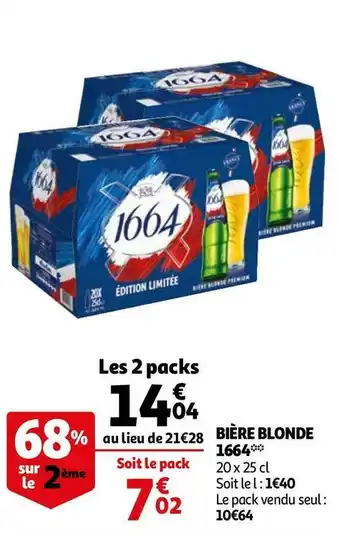 Auchan BIÈRE BLONDE offre