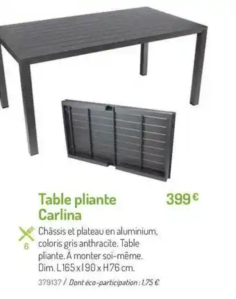Botanic Table Pliante Carlina offre