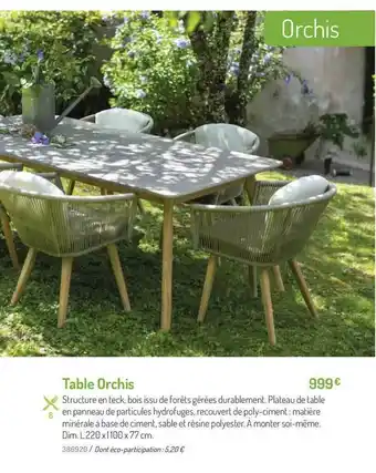 Botanic Table Orchis offre