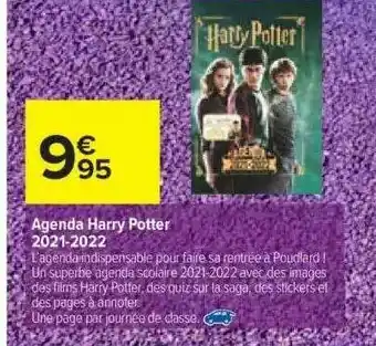 Carrefour Agenda Harry Potter 2021-2022 offre