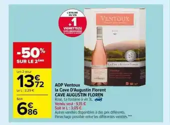 Carrefour Market Aop Ventoux La Cave D'augustin Floret Cave Augustin Floren offre