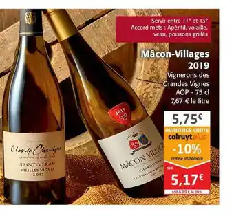 MĂącon-villages 2019 Vignerons Des Grandes Vignes Aop