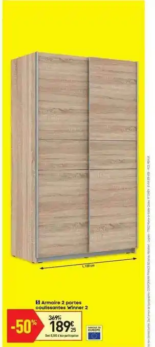 Conforama Armoire 2 Portes Coulissantes Winner 2 offre