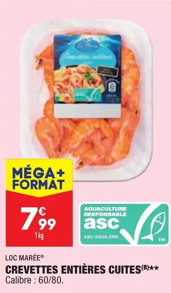 ALDI Crevettes entières cuites offre