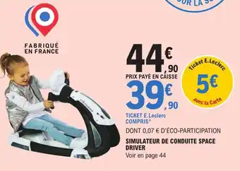 Simulateur de conduite space driver