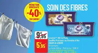 G20 Lessive All In Pods Souffle Précieux Ou Envolée D'air Dash & Lenor offre