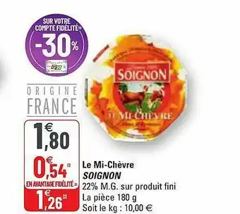 G20 Le Mi-chèvre Soignon offre