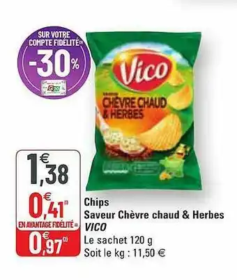 Chips Saveur Chèvre Chaud & Herbes Vico