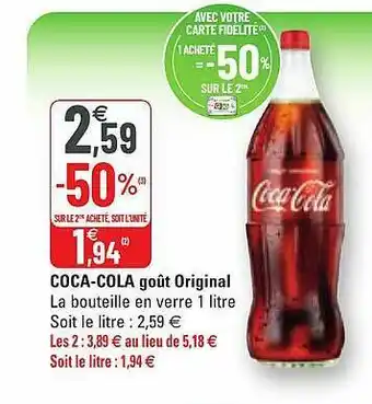 G20 Coca-cola Goût Original offre
