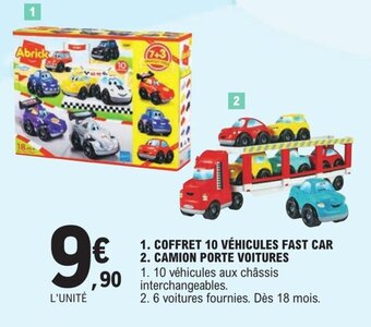 E.Leclerc Coffret 10 véhicules fast car offre