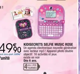 Cora x Carrefour Kidisecrets Selfie Music Rose offre