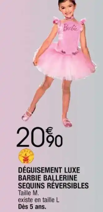 Déguisement Luxe Barbie Ballerine Sequins Réversibles