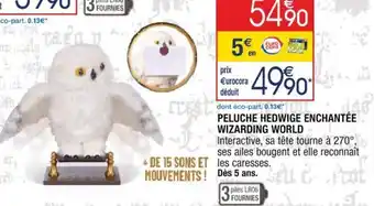 Cora x Carrefour Peluche Hedwige Enchantée Wizarding World offre