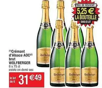 Cora x Carrefour Crémant d'alsace aoc brut wolfberger offre
