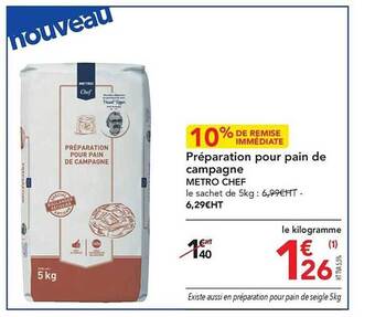 METRO Préparation pour pain de campagne metro chef offre