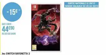 Géant Casino Jeu switch bayonetta 3 offre