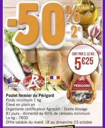 Géant Casino Poulet fermier du périgord offre