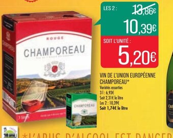 Match Vin de l'Union Européenne Champoreau offre