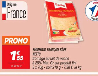 Netto Emmental Français râpé Netto offre