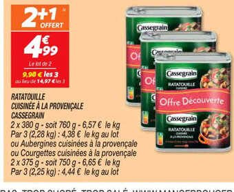 Ratatouille Cuisinée à la Provençale Cassegrain