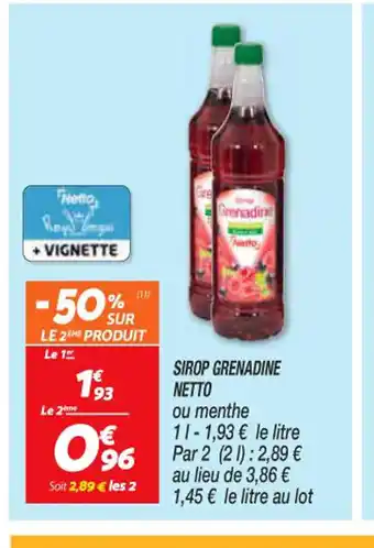 Netto Sirop Grenadine Netto offre
