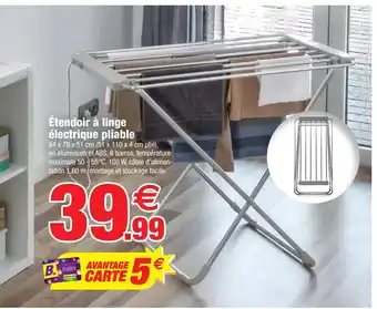 Bazarland Etendoir à Linge électrique Pliable offre