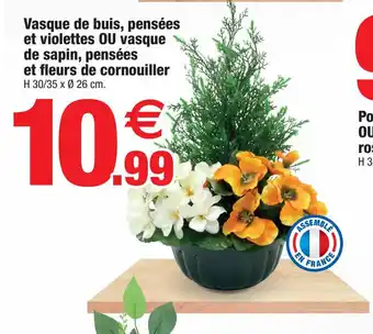 Vasque de Buis Pensées Et Violettes Ou Vasque de sapin Pensees Et Fleurs de Cornouiller
