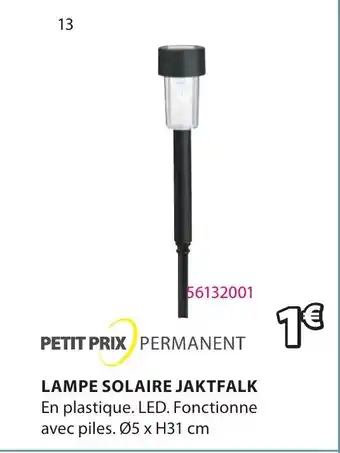 JYSK Lampe solaire jaktfalk offre