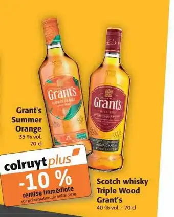 Colruyt Grant's summer orange, scotch whisky triple wood grant's offre