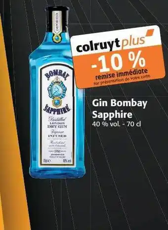 Colruyt Gin bombay sapphire offre
