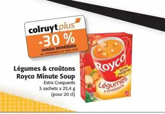Colruyt Légumes & croûtons royco minute soup offre