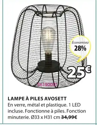 JYSK Lampe à piles avosett offre