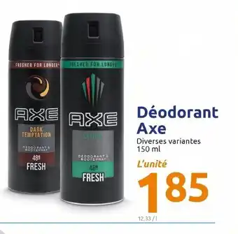 Action Déodorant axe offre