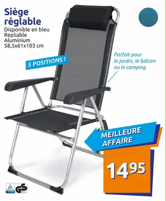 Action Siège réglable offre