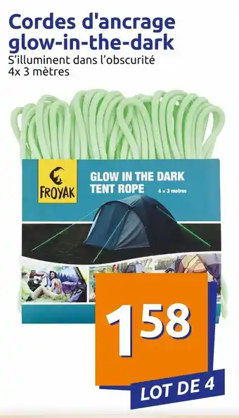 Cordes d'ancrage glow-in-the-dark