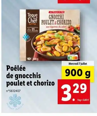 Lidl Poêlée de gnocchis poulet et chorizo offre
