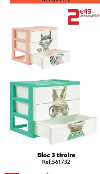 Gifi Bloc 3 Tiroirs offre
