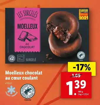Lidl Moelleux chocolat au cœur coulant offre
